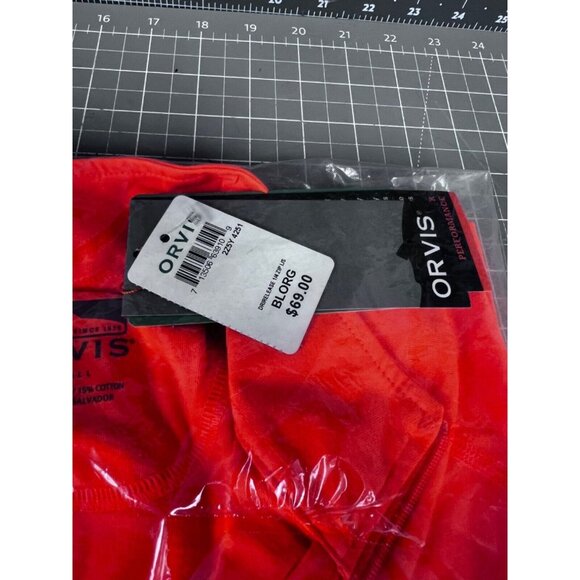 Orvis Mens Drirelease 1/4 Zip Long Sleeve Shirt Orange UV Protection Small - Picture 4 of 8